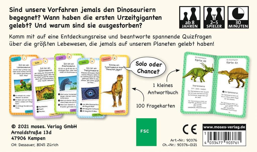Kinderquiz Dinosaurier moses ab 8 Jahren mit Urzeitwissen