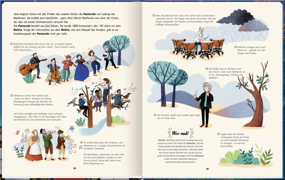 Sachbilderbuch Instrumente & Orchester mit Hörcode für Kinder