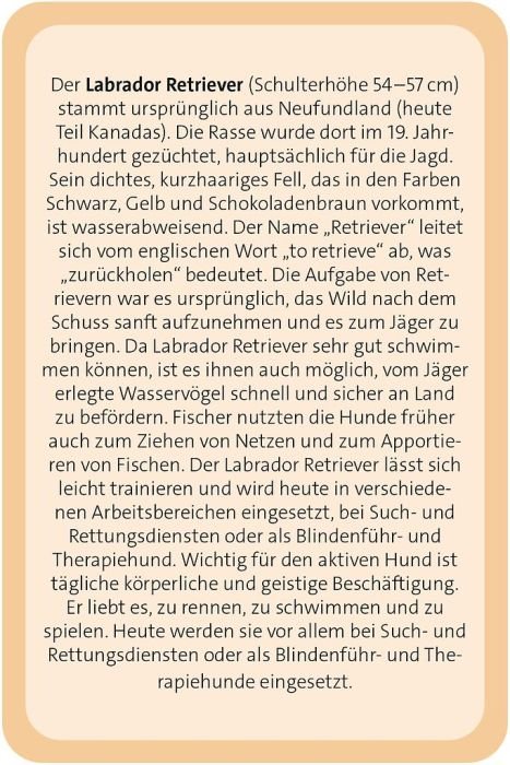 Hunde Quizkarten Spiel mit 150 Fragen und vielen Fotos
