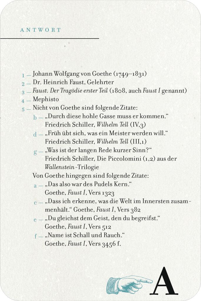 Das große Literatur - Quiz von A bis Z Quizspiele Moses RATZEKATZ SPIELZEUGLAND