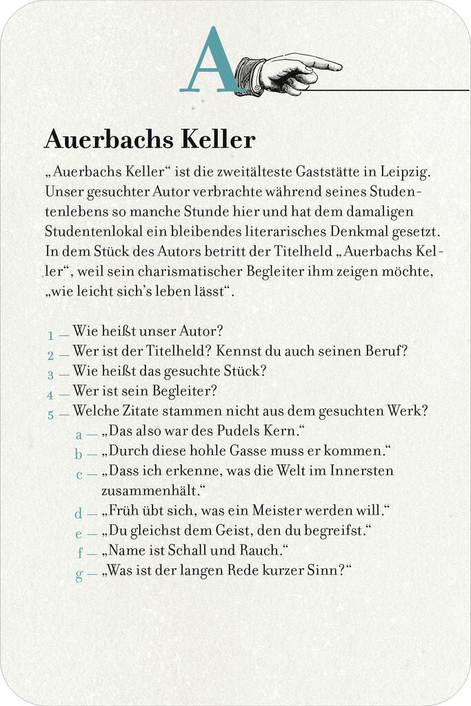 Das große Literatur - Quiz von A bis Z Quizspiele Moses RATZEKATZ SPIELZEUGLAND