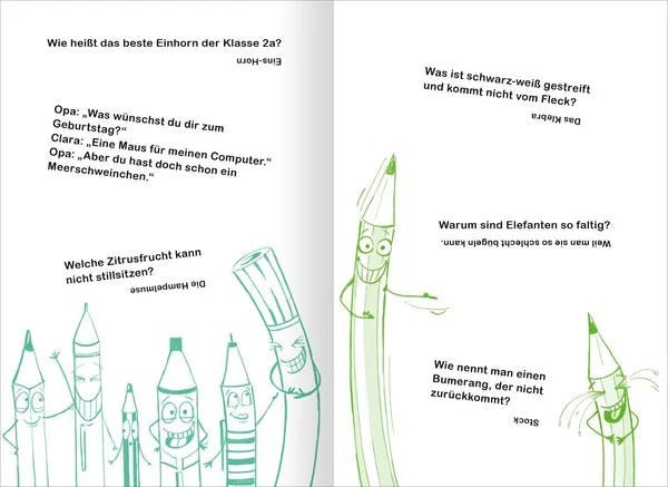Lustiges Witzebuch für Erstleser ab 6 Jahren mit Cartoons