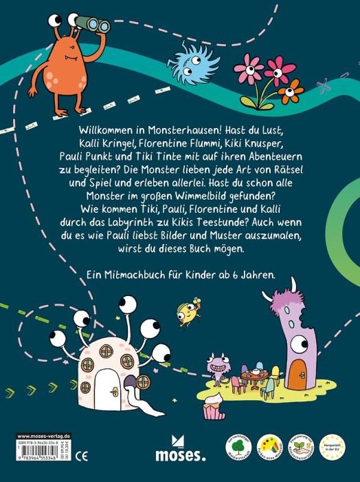 Nachhaltiges Monster-Mitmachbuch Rätsel Spiele 48 Seiten
