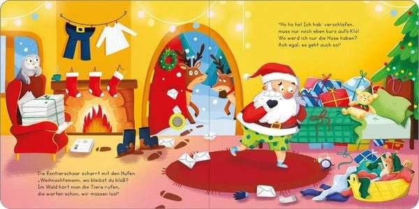 Kinderbuch Weihnachten mit Weihnachtsmann und Tieren
