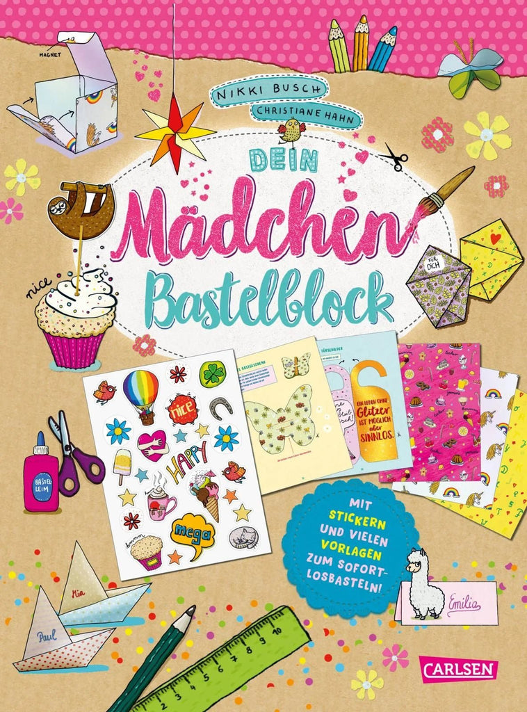Dein Mädchen-Bastelblock mit Stickern und DIY Vorlagen ab 8 Jahren

