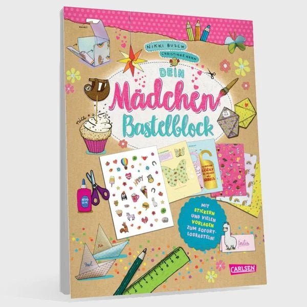 Bastelblock für Mädchen mit Musterpapier und Bastelideen
