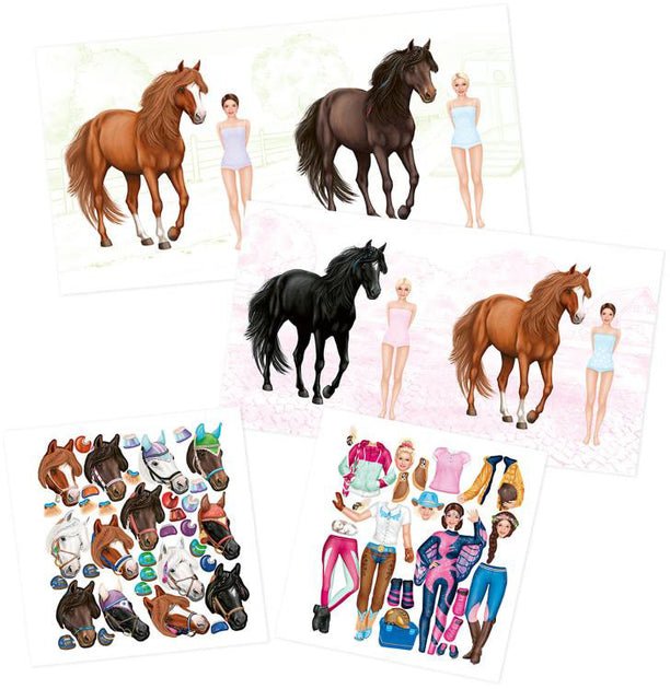 DEPESCHE Dress Me Up Stickerbuch Reiterin Pferde Styling Buch