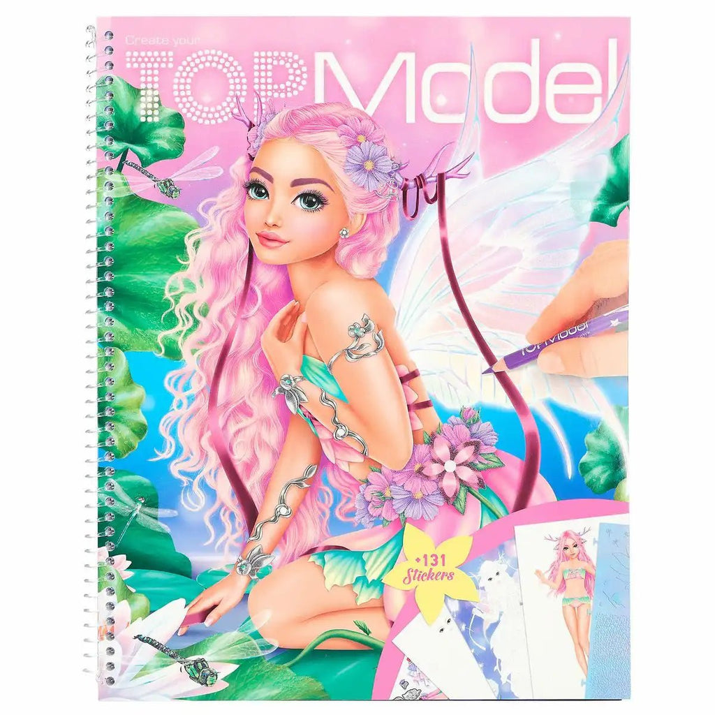 Kreativbuch Fantasy TOPModel 78 Seiten Stickerbogen Spiralbindung
