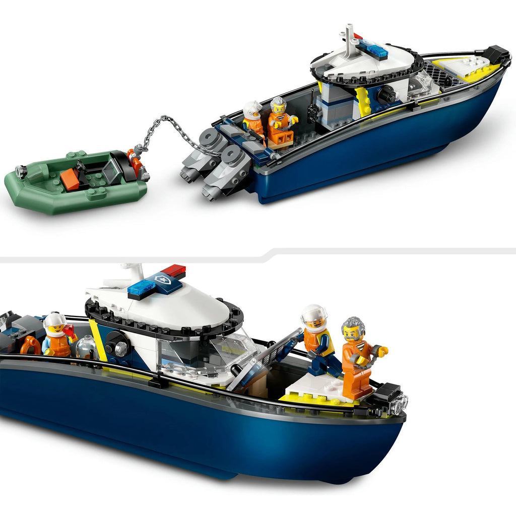 LEGO City 60456 Polizeiboot mit Ganoven-Schlauchboot & Hai – 264 Teile