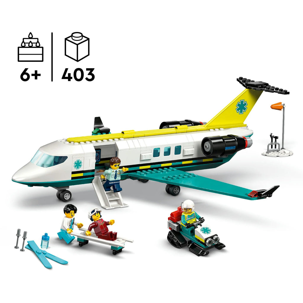 LEGO 60465 City Rettungsflugzeug mit Sanitätern & Schneemobil