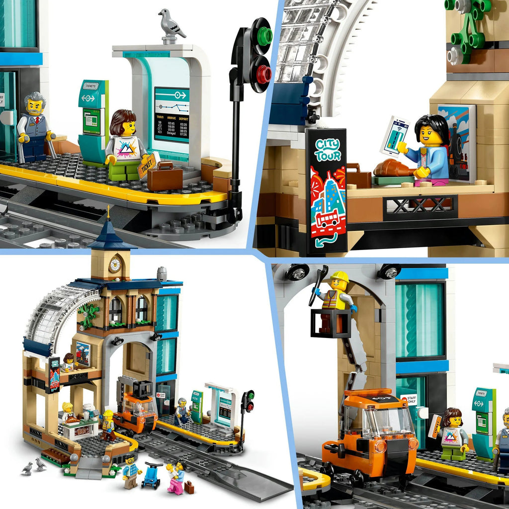 LEGO 60469 City Hauptbahnhof mit Aufzug, Café & Figuren