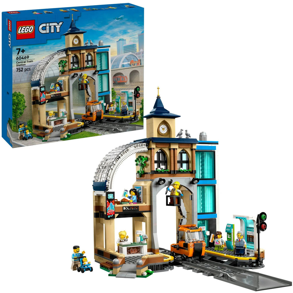 LEGO 60469 City Hauptbahnhof mit Aufzug, Café & Figuren