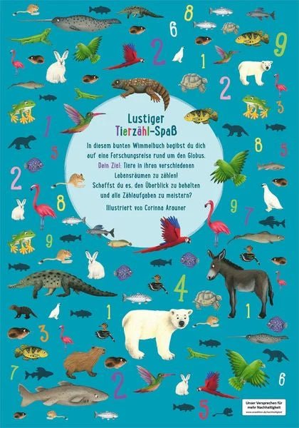 Wimmel- und Zählbuch – Kinder lernen Tiere und Zahlen Rückseite