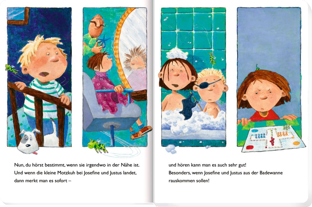 Pappbuch für Kinder mit Motzkuh und Elternratgeber QR-Code