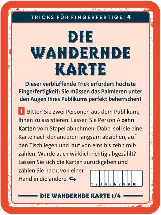 Magische Welt der Kartentricks als Kartenset zum Lernen einfacher Zaubertricks mit Skatkarten.
