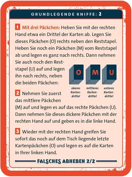 Anleitungskarten aus Magische Welt der Kartentricks mit leicht erklärten Zaubertricks für Einsteiger.
