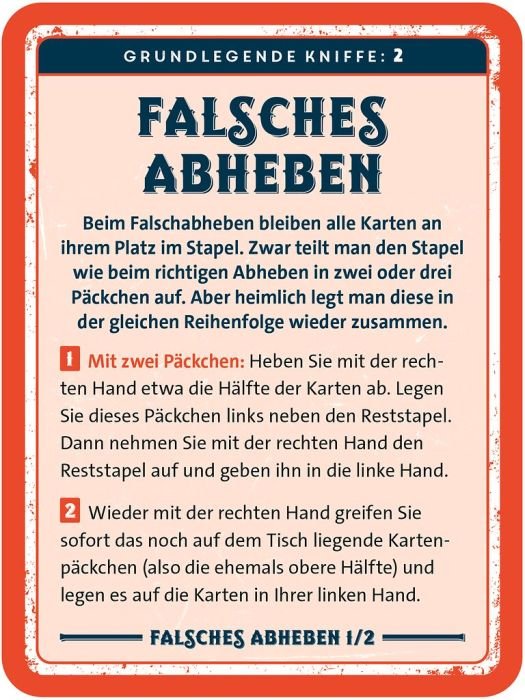 Geschenkbox Magische Welt der Kartentricks mit 50 Karten und Trickanleitungen im Retro-Design.
