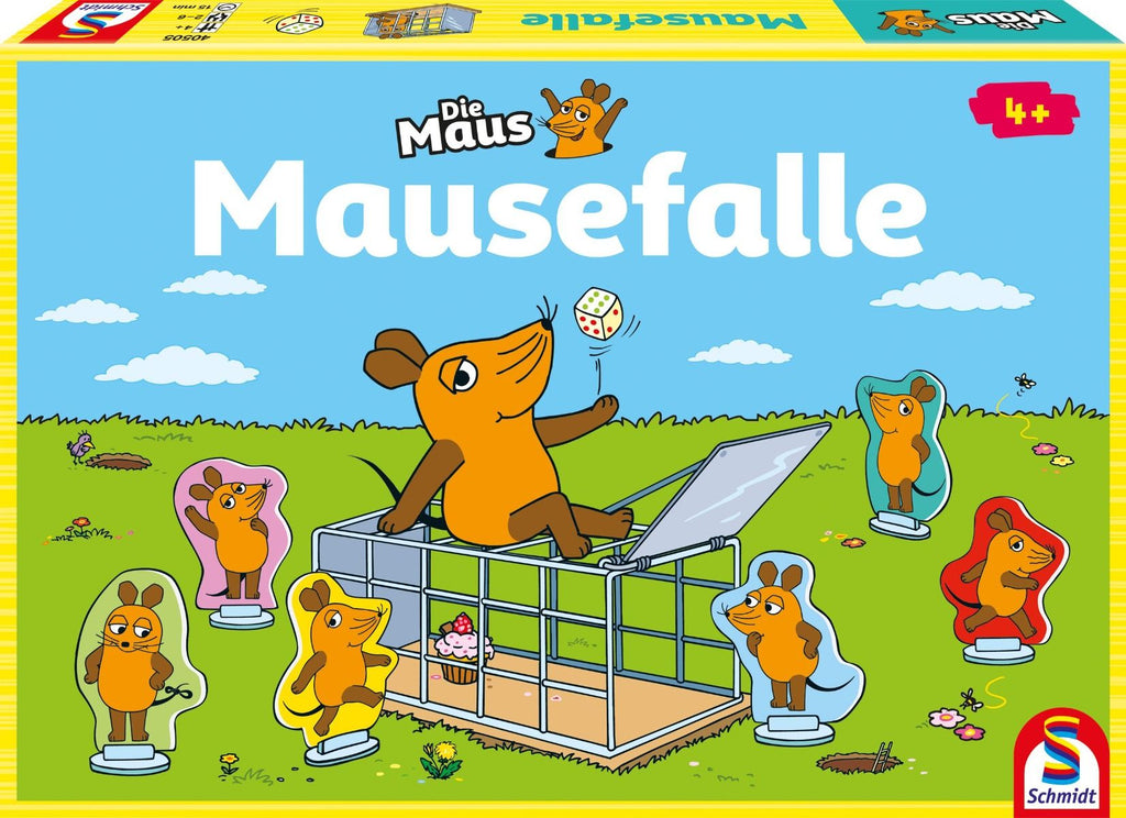 Kinderspiel Die Mausefalle mit Mausfigur, Spielplan und Würfel