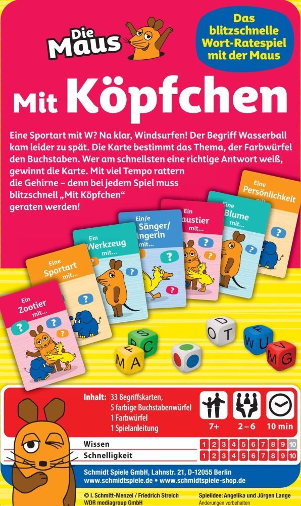 Die Maus Spiel Mit Köpfchen – Reisespiel ab 7 Jahren in Metalldose