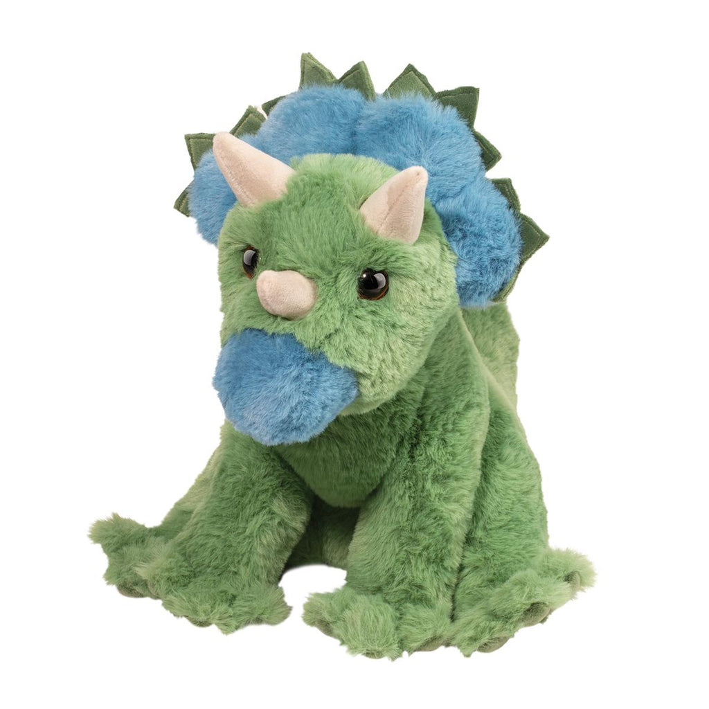 Triceratops Stofftier Roarie von Douglas, grün-blau, 25 cm weich