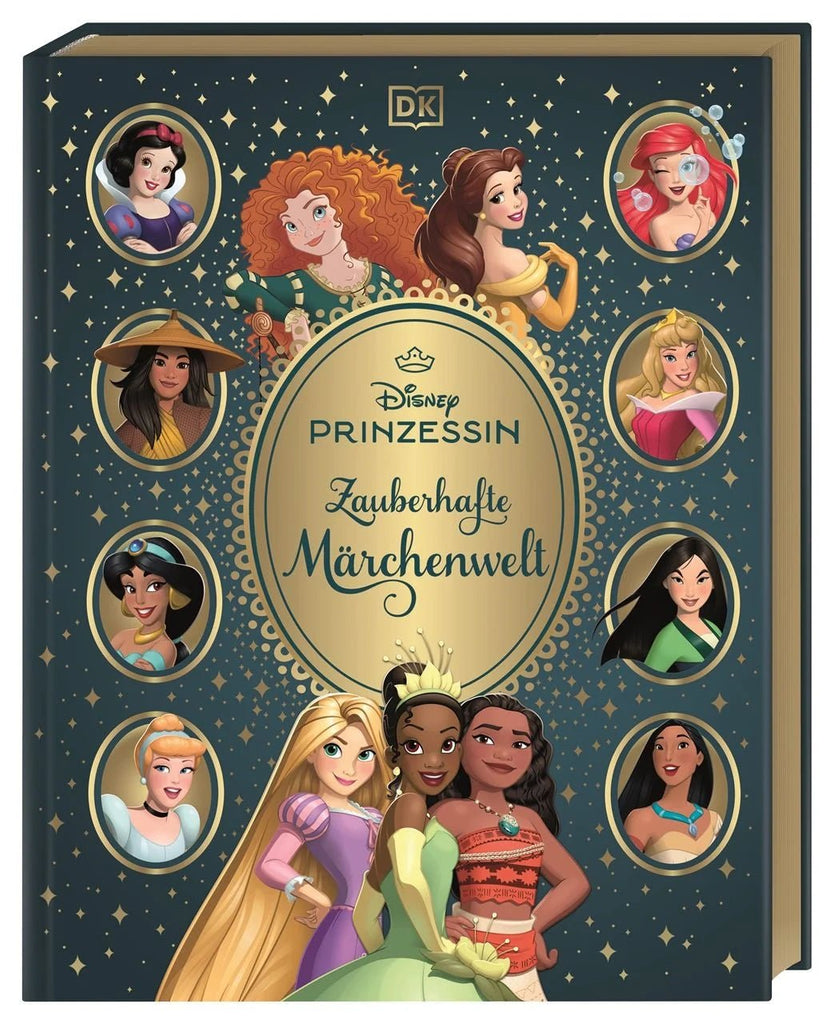 Buchcover Disney Prinzessinnen mit Goldfolie und Leinenoptik

