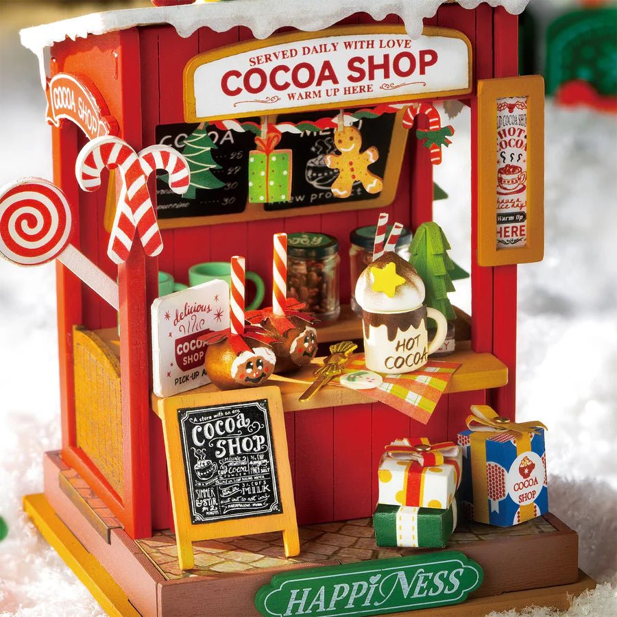 Mini Cocoa Shop DS042 Holzmodell mit präzisem Zuschnitt
