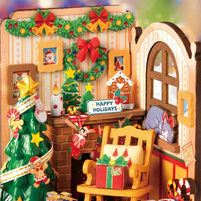 Weihnachts-Miniatur Kamin Haus DS041 vorgefertigt und gefertigt
