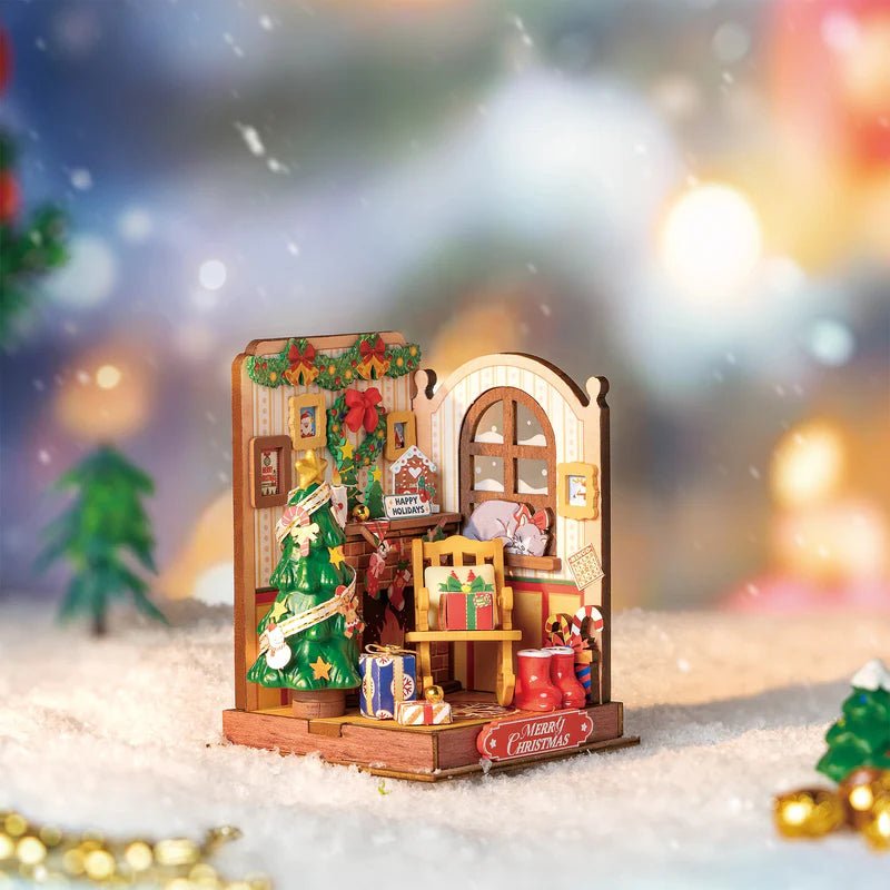 Christmas Fireplace DS041 Miniatur Kamin mit Girlanden & Kranz
