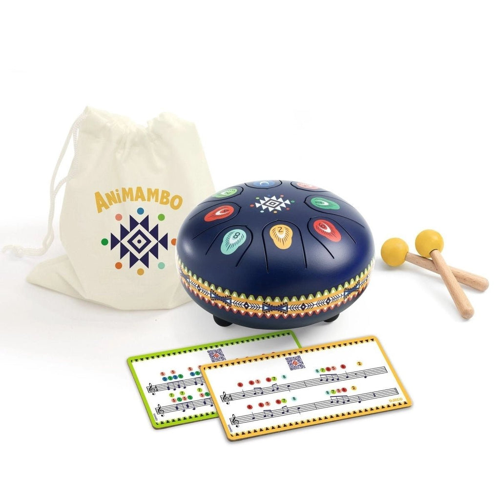 Djeco Animambo Zungentrommel – Kinder Instrument aus Stahl

