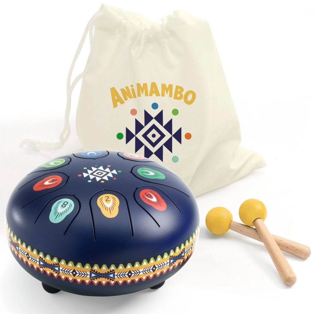 Djeco Musikspielzeug – Animambo Zungentrommel aus Metall
