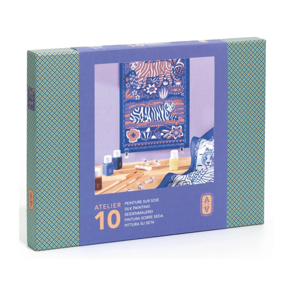 Djeco Atelier 10 Seidenmalerei Tiger Kreativset für Erwachsene
