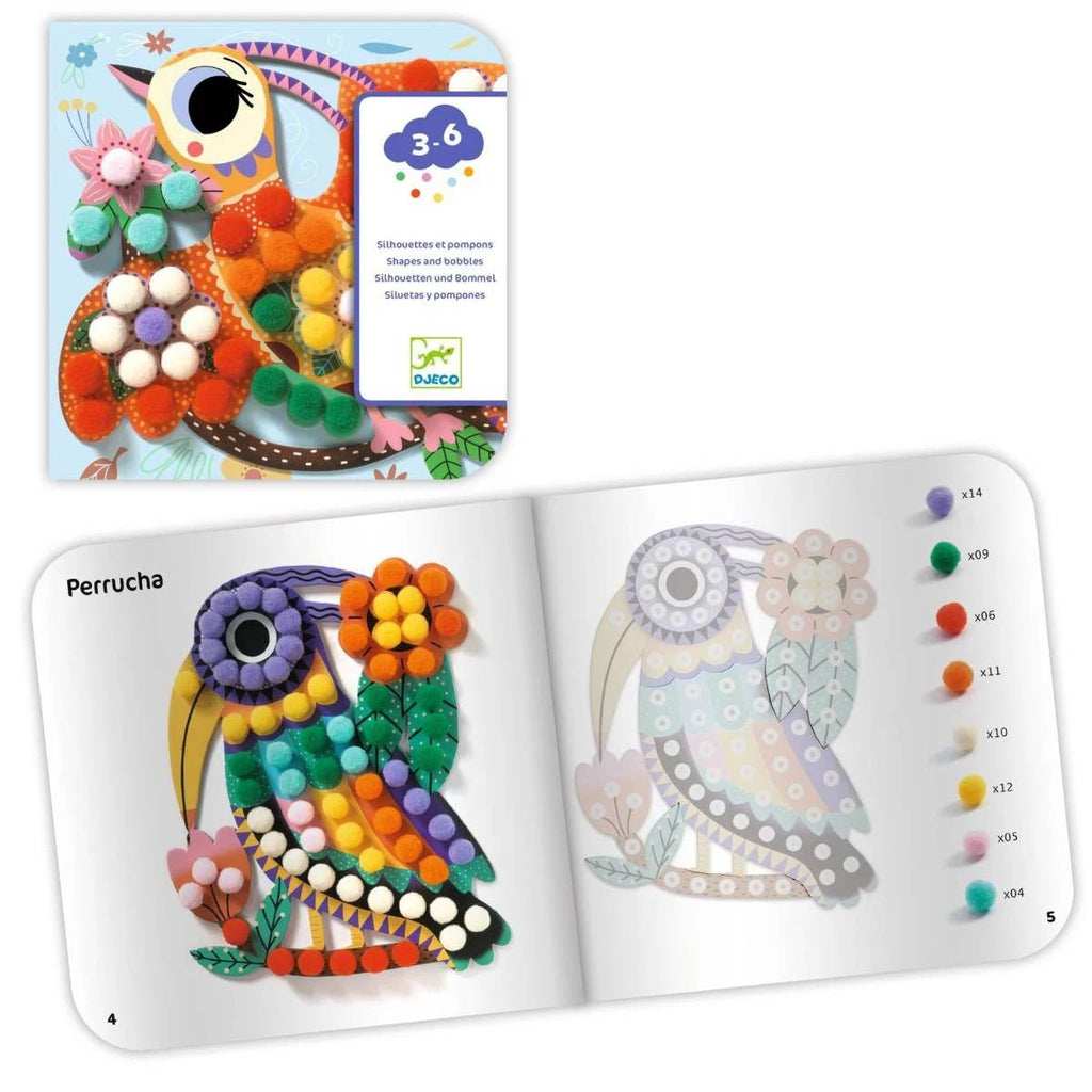 Verpackung der Djeco Bastelpackung Vögel auf hellem Hintergrund
