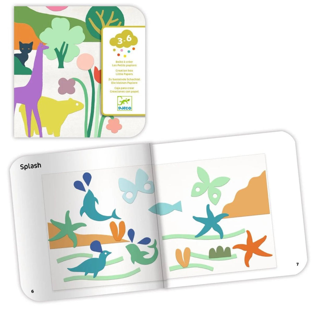 Djeco Papier Collage – Bastelset 3–6 Jahre mit Farben
