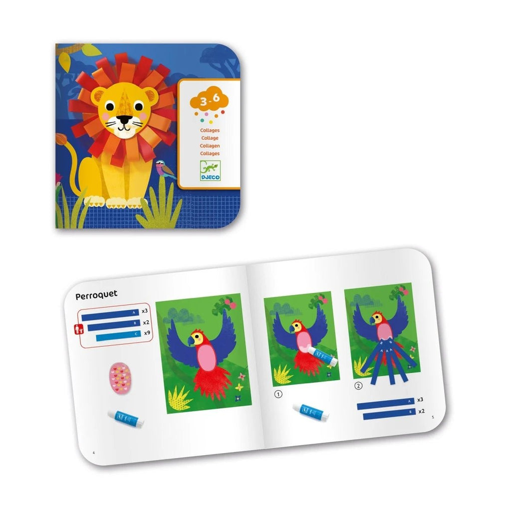 Djeco Bastelset Schleifen – 3D-Collage mit bunten Papierstreifen
