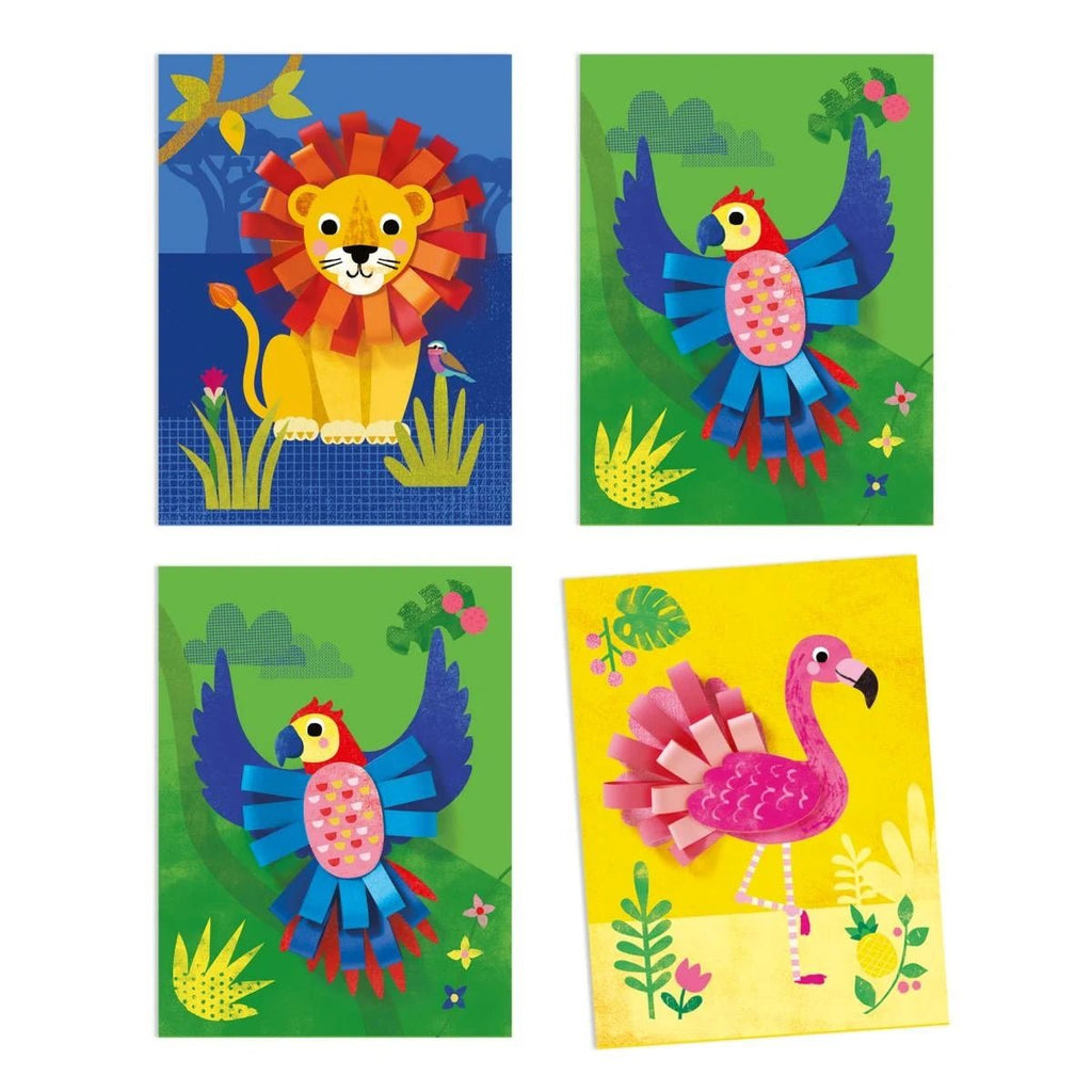 Collage-Set Djeco Schleifen – Bastelspaß mit Tieren und Farben
