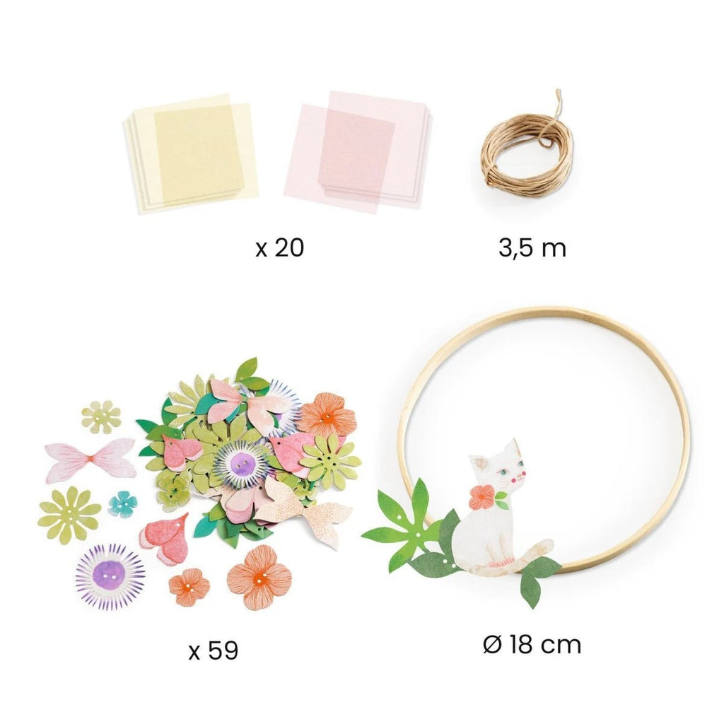DIY-Blumenkranz Bastelset ab 7 Jahren mit Seidenblumen & Bambusring
