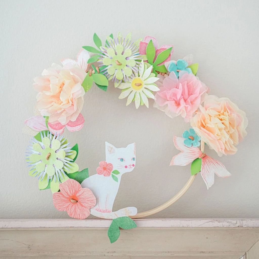 DIY-Blumenkranz Bastelset ab 7 Jahren mit Seidenblumen & Bambusring