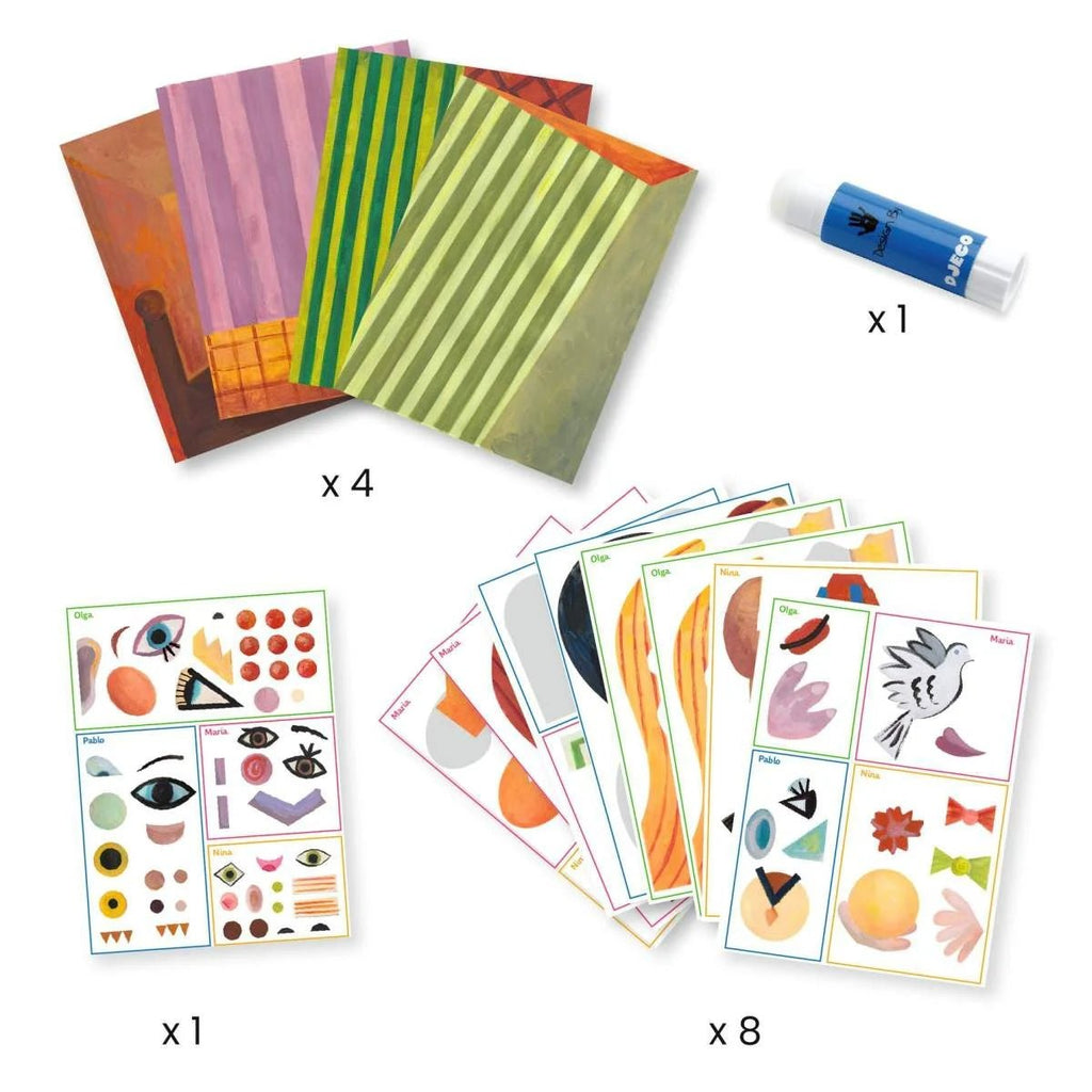 Djeco Picasso Bastelset – Collage mit Stickern & Anleitung
