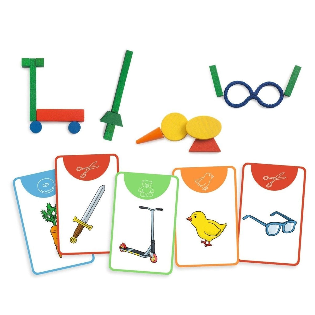 Kinder spielen KelBazar und legen Formen als Begriffe
