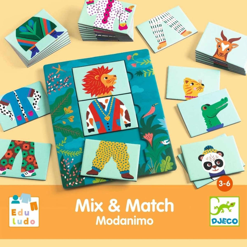 Djeco Lernspiel Mix & Match Modanimo Tierkombinationsspiel
