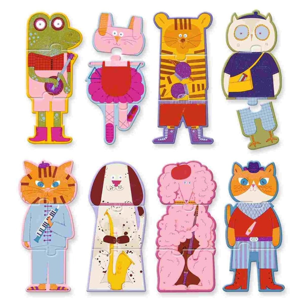 Djeco Puzzle Trio – Tiere musizieren im Orchester
