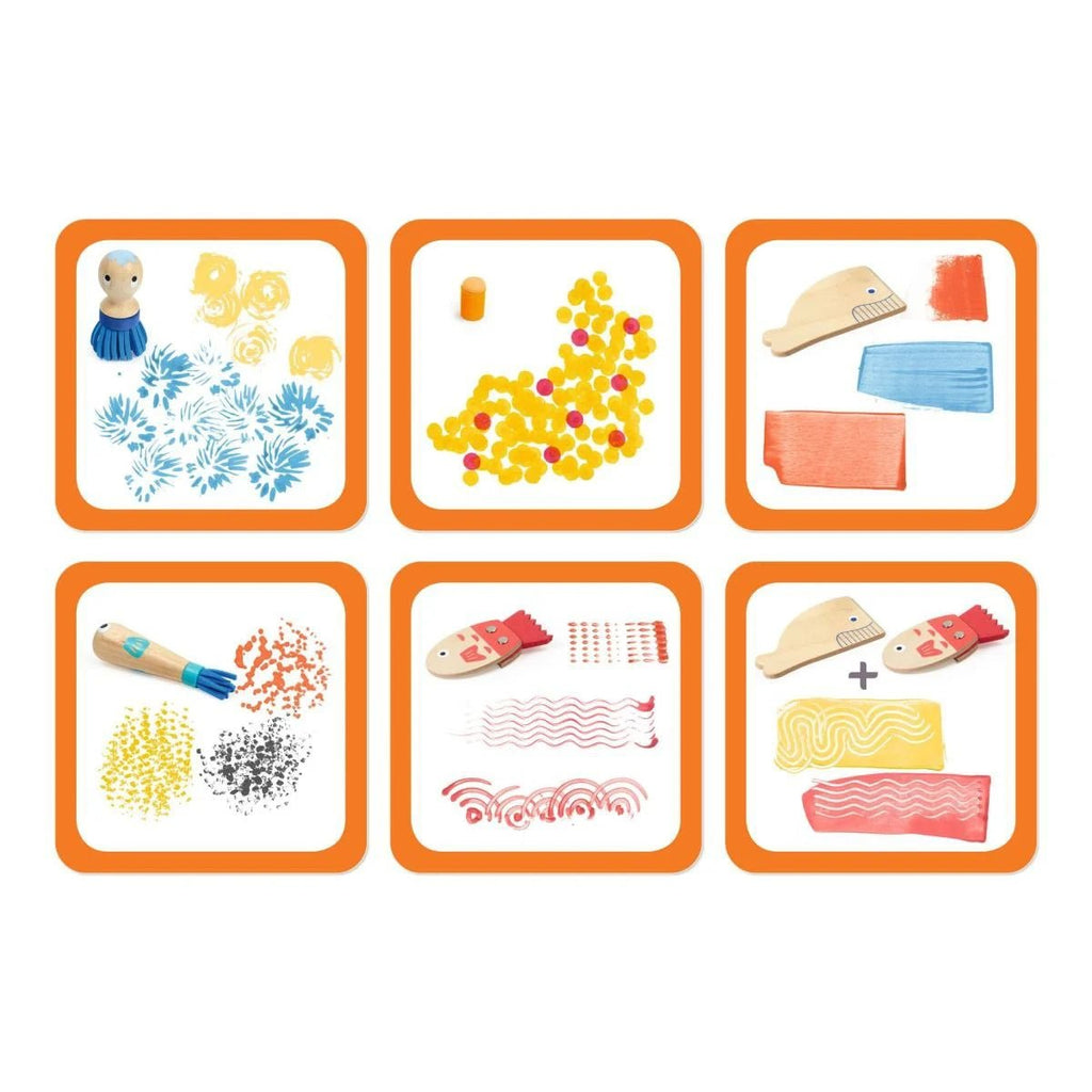 Malset Djeco – Werkzeuge & Schwämme für neue Maltechniken
