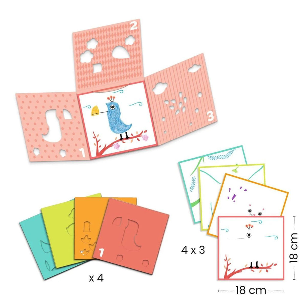 Kreatives Malset für Kinder – Djeco Schablonen 3–6 Jahre
