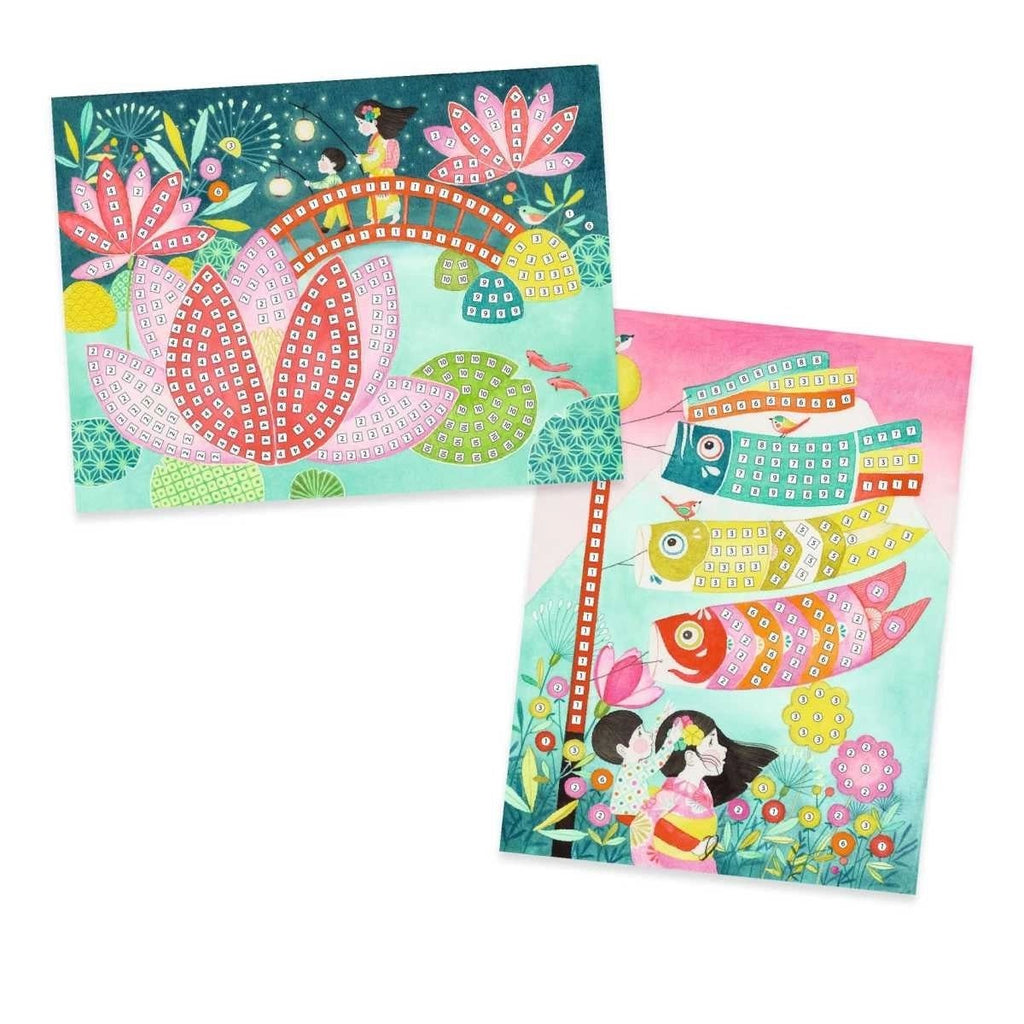 Djeco Mosaike Kioto Collage-Set mit selbstklebenden Moosgummiteilen
