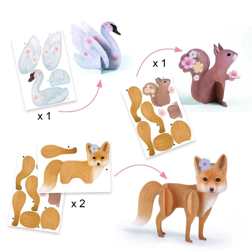 Bastelzubehör und Vorlagen aus dem Waldtiere Kreativset
