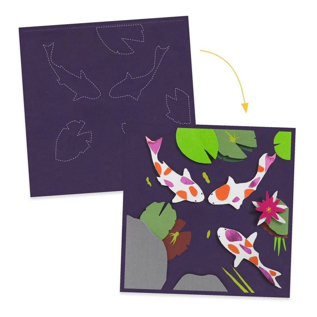 3D Papierkunst Am See – Djeco Kreativset mit vorgestanzten Formen
