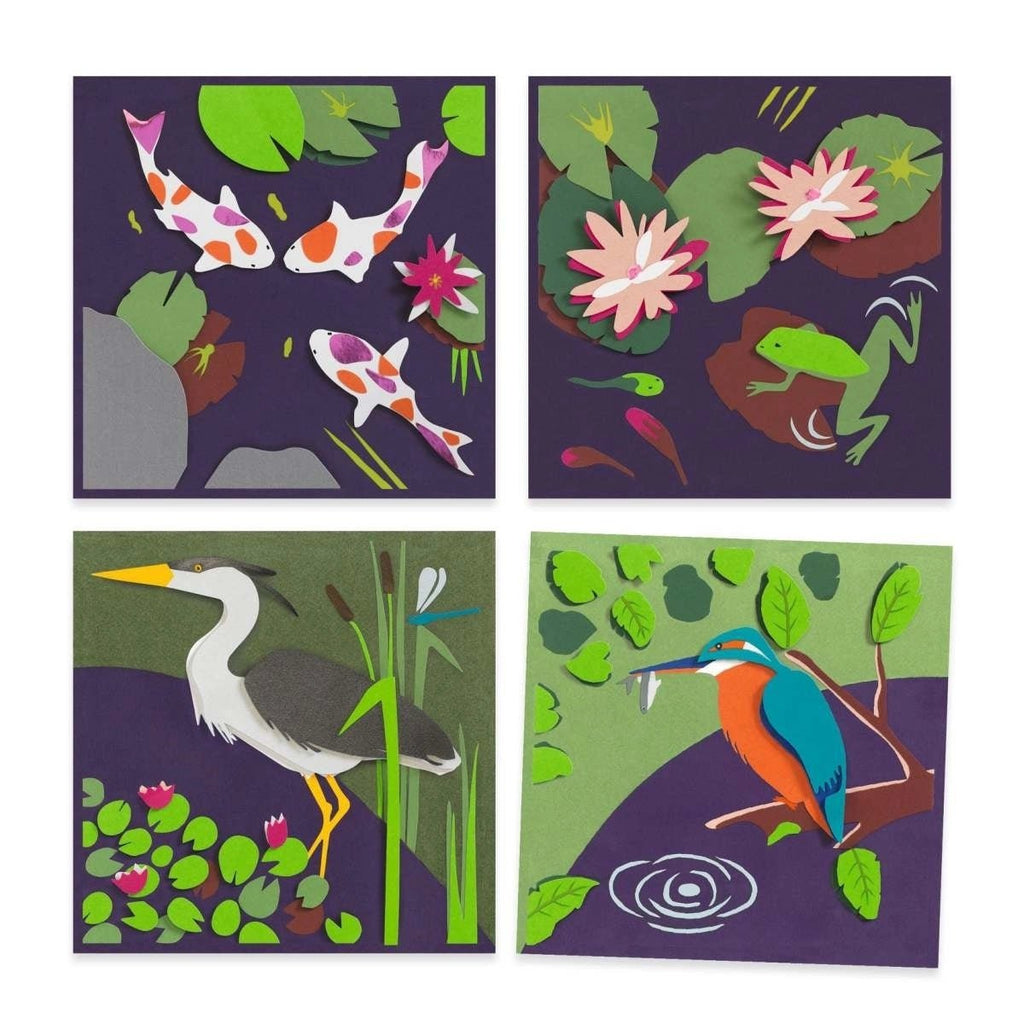 3D Bastelset Djeco Am See – Papierkunst mit Rubbelbildern
