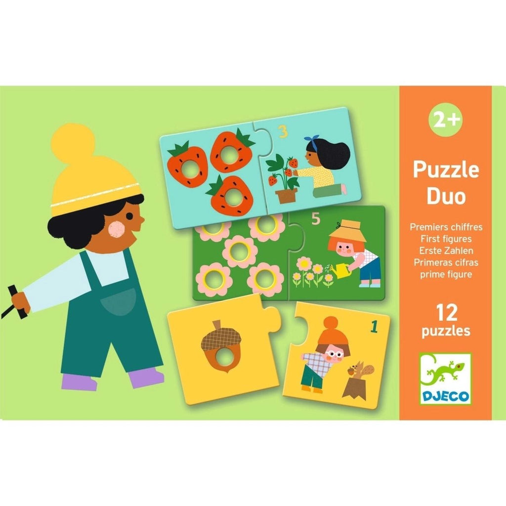 Djeco Puzzle Duo Erste Zahlen – Lernspiel für Kinder ab 2 Jahren
