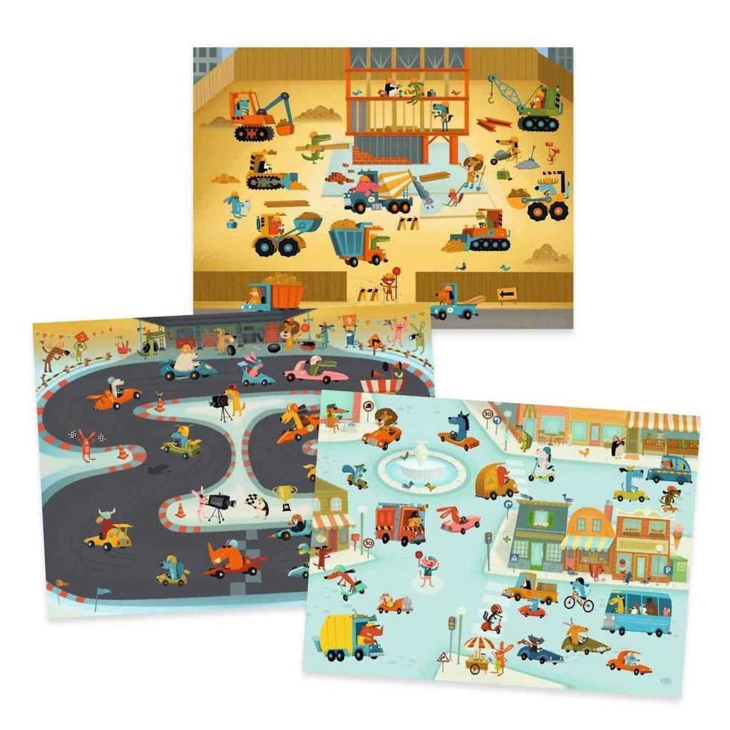 Kreatives Rubbelset Djeco – Fahrzeuge und Stadtlandschaften
