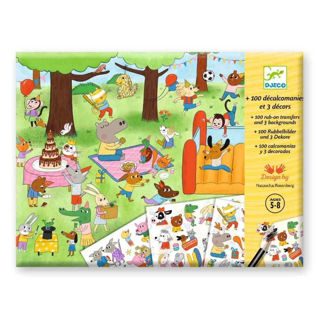 Djeco Rubbelbilder Party Time – Kreativset für Kinder ab 5 Jahren
